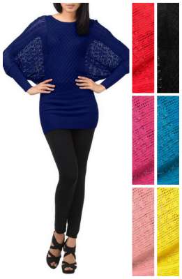 knitted batwing pull over sweater