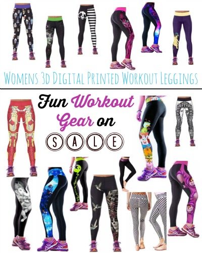 Workout Gear Sale ~ Fun Womens 3D Digital Printed Workout Leggings