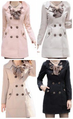 Double Breasted Long Trench Coat Jacket