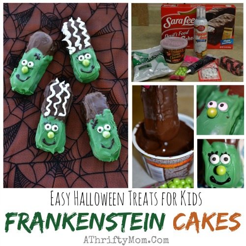 Halloween food easy ideas for kids treats, Frankenstein Cakes Fast and Easy Halloween treats for kids, Halloween party food and easy recipes