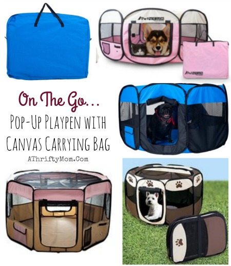 Dog gift idea, easy ways to travel with pets, Pop-Up Playpen with Canvas Carrying Bag