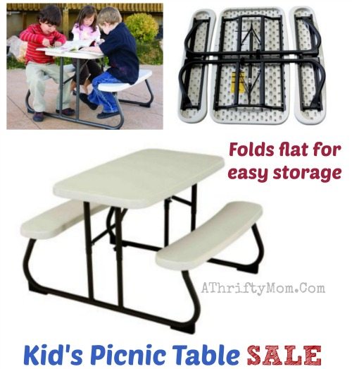 Kid's Picnic Table sale, folds flat for easy storage