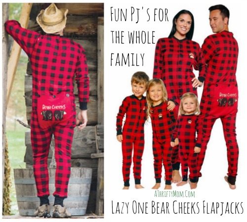 Lazy One Bear Cheeks Flapjacks, Fun pajamas for the whole family, christmas pjs for the whole family, funny gift ideas,