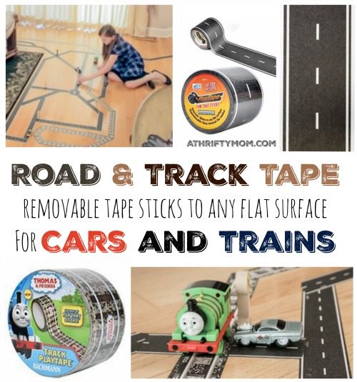 Road and track tape, Make your very own roads or train tracks on any flat surface. Perfect gift ideas for anyone who likes trains or cars