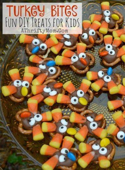 Turkey Bites, Fun DIY crafts for kids. Thanksgiving recipes for kids, perfect for school parties
