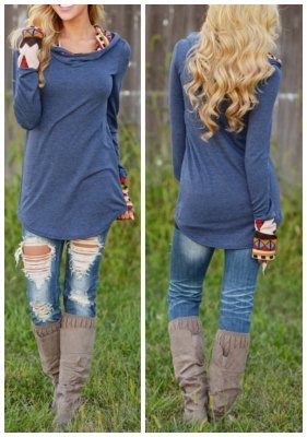 long sleeve round neck loose top
