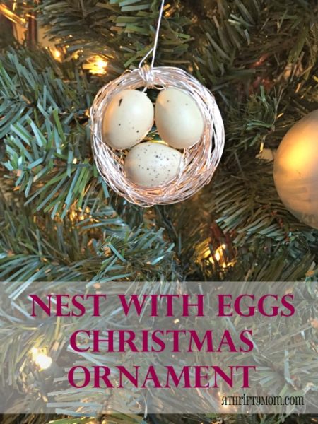 nest with eggs Christmas ornament, thrifty craft idea, thrifty gift idea, Christmas ornament, Christmas diy, personalized ornament