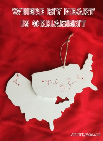 Where my heart is ornament ~ Easy DIY Christmas Craft ideas