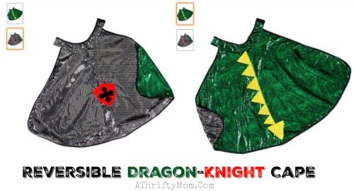 Dragon and Knight gift ideas for kids, Reversible Dragon-Knight Cape, dress up play for boys