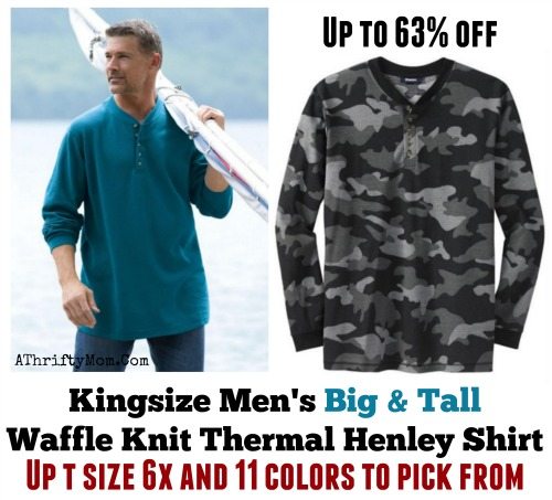 Kingsize Men's Big & Tall Waffle Knit Thermal Henley Shirt