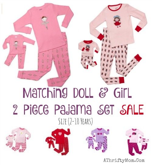 Matching pj’s for your little girls and their 10 inch dolls (American Girl Doll) ~ Sale