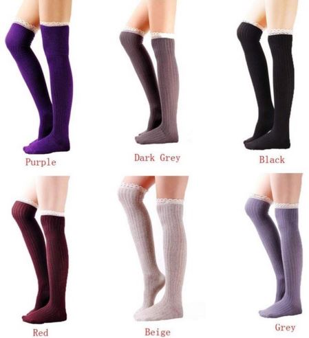over the knee lace top socks