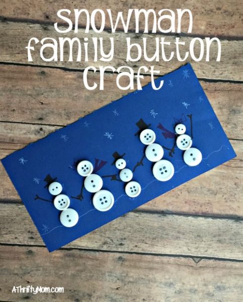 Snowman family button craft, fun craft for kids