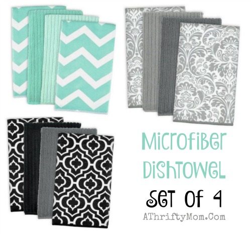 Microfiber Dishtowel, Set of 4 Cleaning, Washing, Drying, Ultra Absorbent,