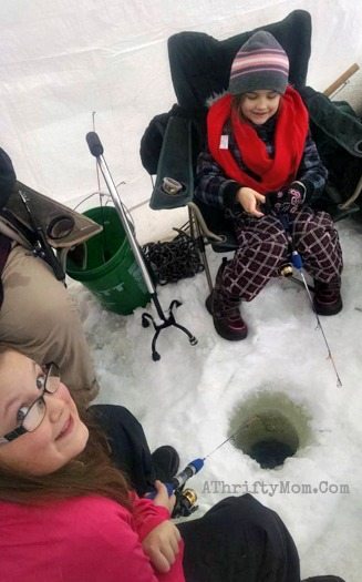 ice fishing with the family, athriftymom