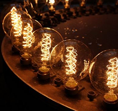 round eddison style old fashion light bulbs