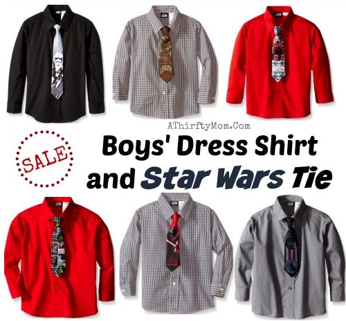 starwars shirts and ties for little boys, low as 5 bucks for the set right now, star wars fans gift ideas