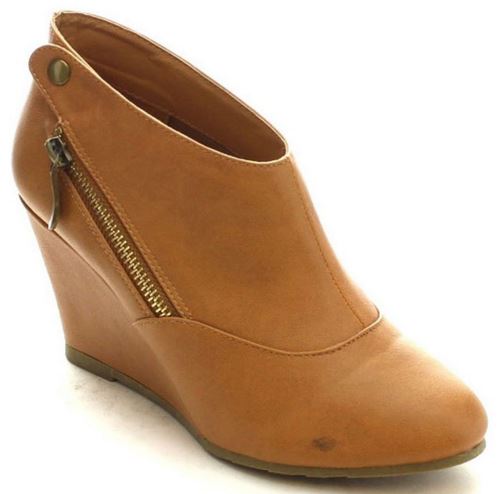 leather bootie ankle boot wedge