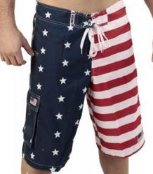 American Flag mens board short swimsuit