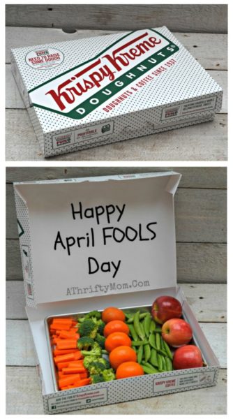 April Fools Joke Prank ideas Krispy Kreme turns into veggies, Easy and nice Aprils fools jokes for kids, family friendly gags, Popular funny pranks