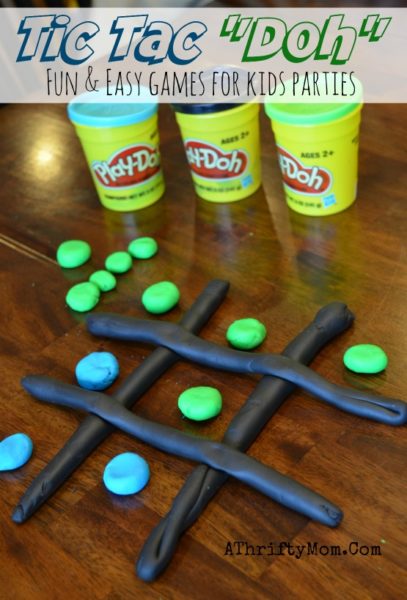 Play Doh Party ideas, Tic Tac Doh easy games to play with playdoh, Birthday party games for kids, low cost group activities, family reunion ideas