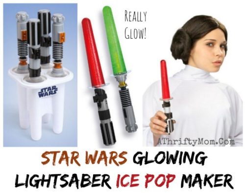 Star Wars Glowing Lightsaber ice pop maker that really glows, Star Wars gift ideas, Fun summer treats, gag gift ideas, pupular gift ideas