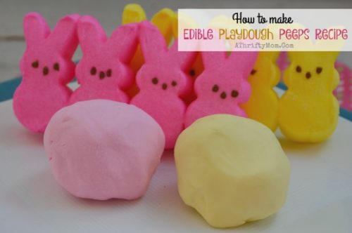 Edible playdough recipe made with PEEPS, Fun DIY projects to do with kids, Preschool party treat ideas, popular kids recipes