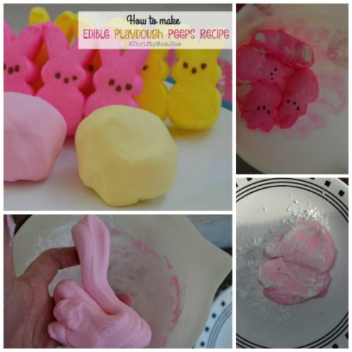 Edible playdough recipe made with PEEPS, Fun DIY projects to do with kids, Preschool party treat ideas, popular kids recipes, mutual night ideas