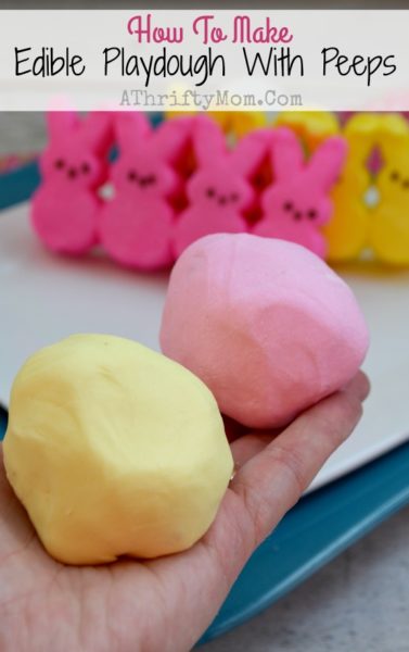 Edible playdough recipe made with PEEPS, Fun DIY projects to do with kids, Preschool party treat ideas, popular kids recipes