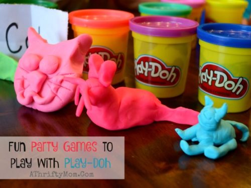 Play Doh Party ideas, Make It Shape it game, easy games to play with playdoh, Birthday party games for kids, low cost group activities, family reunion ideas
