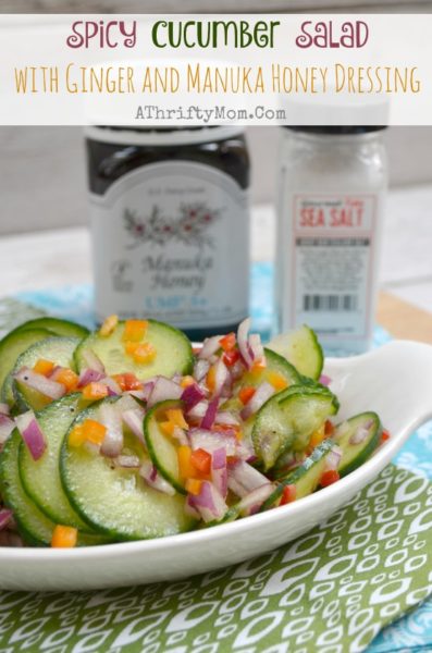 Spicy Cucumber Salad with Ginger & Manuka Honey Dressing