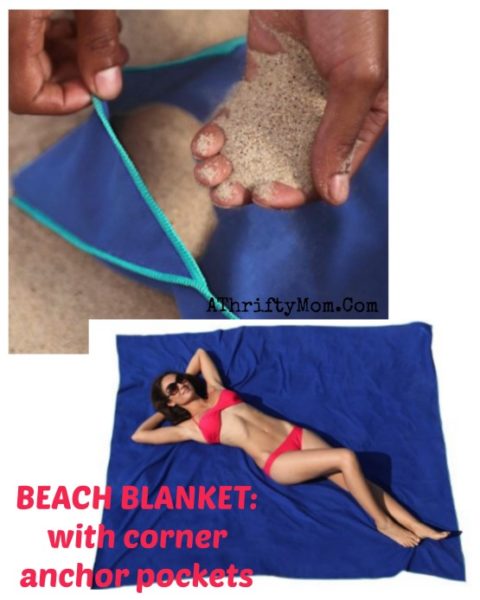Beach Blanket with corner anchor pockets ~ Beach Hacks