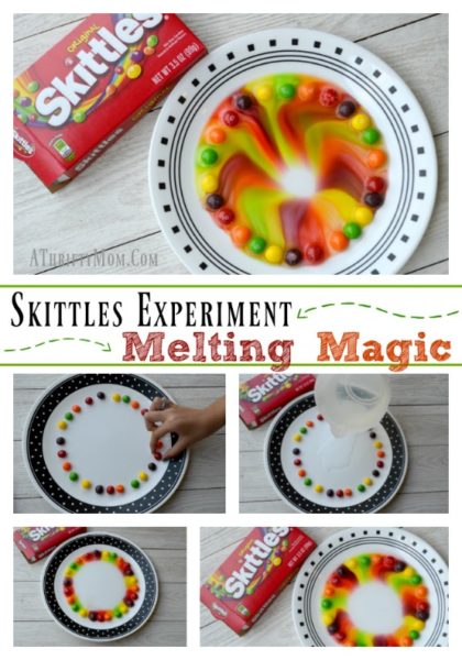 Skittles Experiment Melting Magic - Quick and easy science projects for kids, low cost school science fair projects
