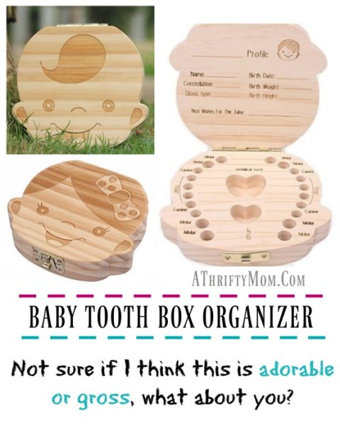 Tiger Type Wooden Baby Tooth Box Organizer Storage Save Milk Teeth Keeper