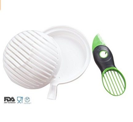 Salad cutter with avocado slicer