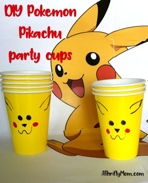 DIY Pokemon Pikachu party cups