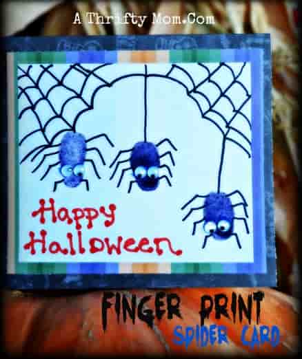 finger print halloween card