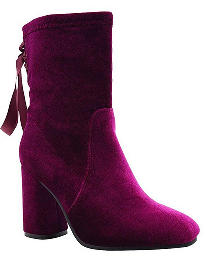 Velvet Glitter Heel Boots