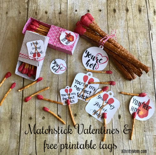 Matchstick Valentines, free printable tags