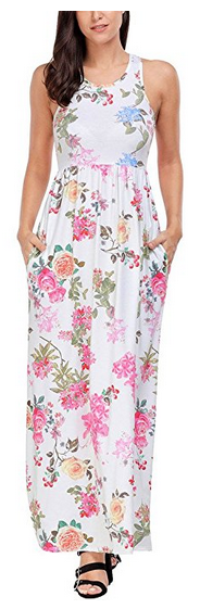 Floral Print Sleeveless Maxi Dresses