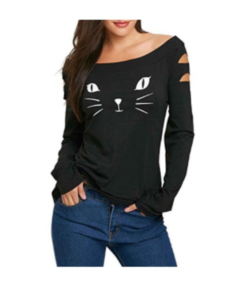 Cat cut out tee