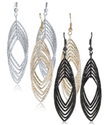 Women Jewelry Drop Dangle Earrings Set Diamond Cut