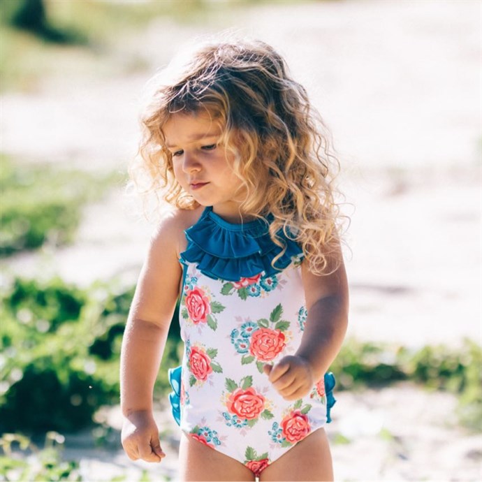 Floral swimsuits and rash guards