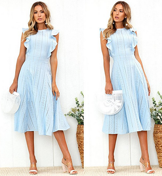 blue midi summer dress