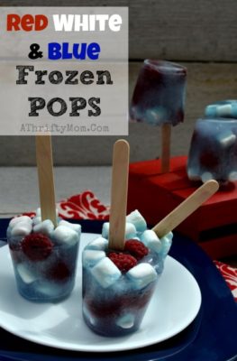 July 4th Pops ~ Red White and Blue Frozen Pops Recipe