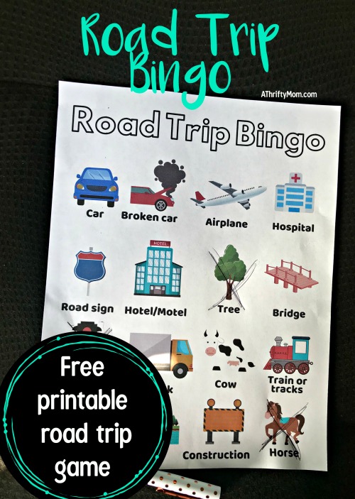 Road trip bingo free printable