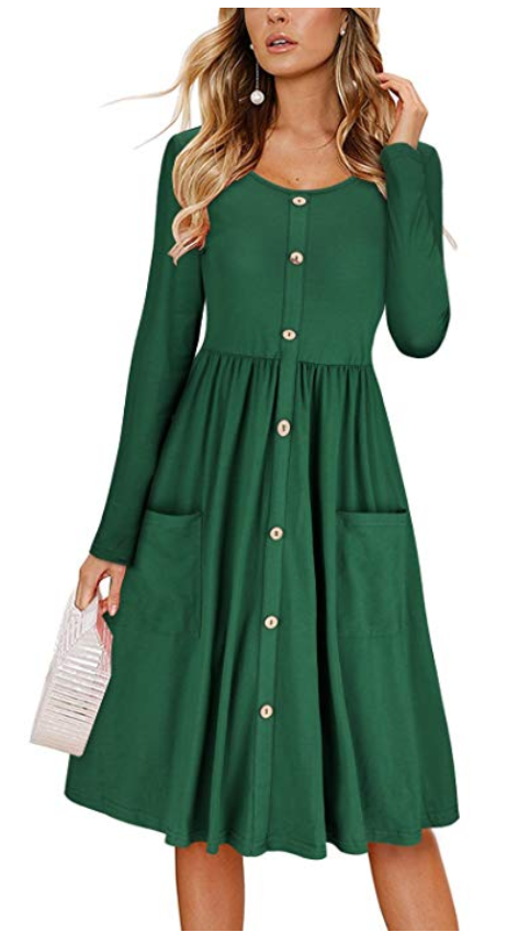 Long Sleeve Button Down Dresses - A ...