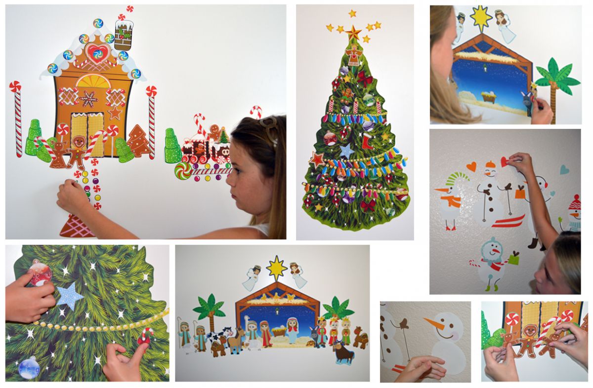Reusable winter wall decals for kids
