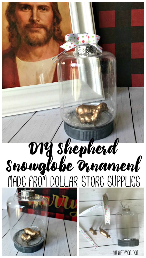 Sheep snowglobe ornament dollar store craft