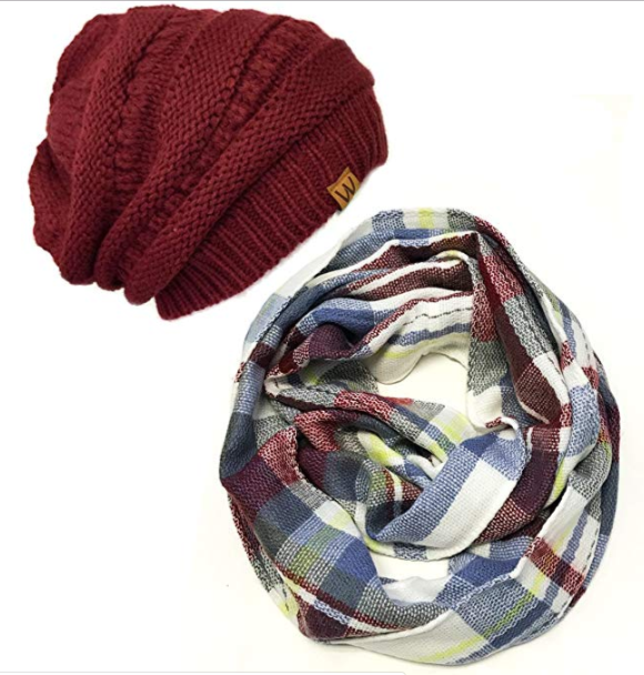 Beanie and matching infinity scarf
